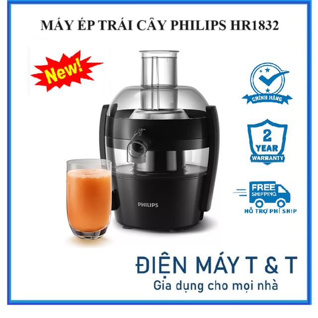 Máy ép trái cây Philips HR1836, HR1832 mới- Hàng chính hãng - Ảnh 2
