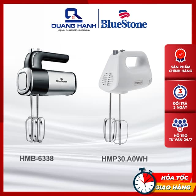 Máy đánh trứng Bluestone HMB-6333S | HMB-6338 | Kenwood HMP30.A0WH - Bảo hành chính hãng 2 năm - Ảnh 3