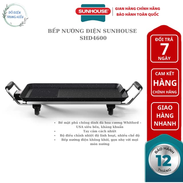 Bếp nướng điện SUNHOUSE SHD4600 - Hàng chính hãng bảo hành 12 tháng - Ảnh 9