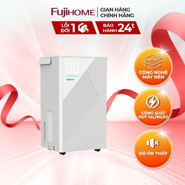 Máy hút ẩm dùng máy nén nhập khẩu FUJIHOME DH14 Công suất hút 14 lít/ ngày - Bảo hành 24 tháng - Ảnh 6