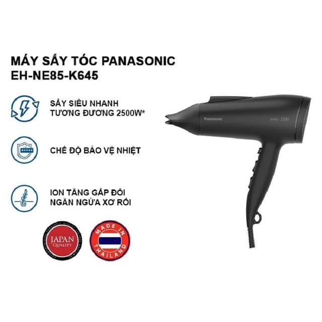 Máy sấy tóc ionity Panasonic EH-NE85-K645 bảo vệ tóc - Sấy siêu nhanh 2300W, hiệu suất sấy tương đương 2500W - Ảnh 4