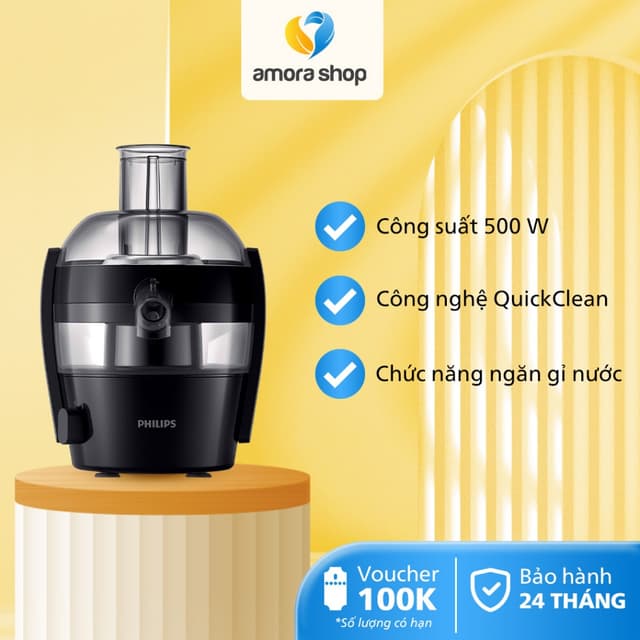 Máy Ép Trái Cây PHILIPS HR1832 /00, Công Suất 500 W, Bảo Hành 24 Tháng - Ảnh 10
