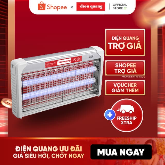 Đèn bắt muỗi Điện Quang ĐQ EML05L - Bắt và diệt muỗi, côn trùng nhỏ tự động, phạm vi tối đa 40m² - BH 12 tháng - Ảnh 3