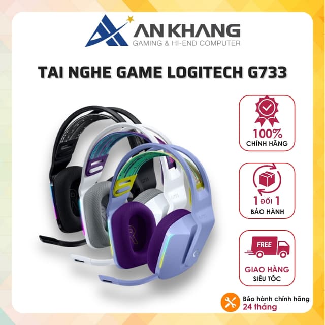 Tai nghe chụp tai Logitech G733 Gaming không dây LIGHTSPEED có mic kèm đầu thu cáp sạc chính hãng bảo hành 24 tháng - Ảnh 12