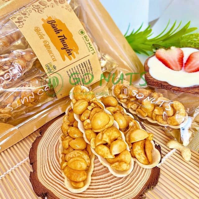 Bánh thuyền điều macca GO NUTS túi 250g, không đường hỗ trợ ăn kiêng bánh hạt ngũ cốc healthy - Ảnh 2
