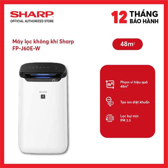 Máy lọc không khí Sharp FP-J60E-W 38W - Ảnh 1