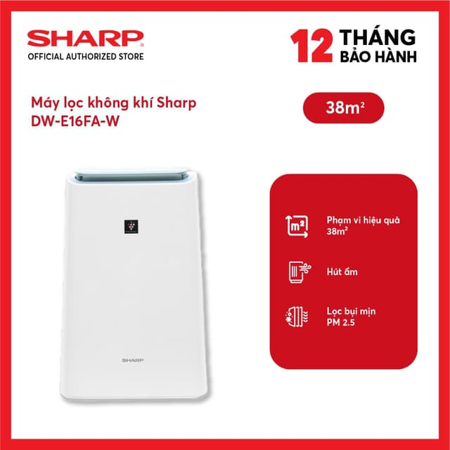 Máy lọc không khí kết hợp hút ẩm Sharp DW-E16FA-W - Ảnh 6