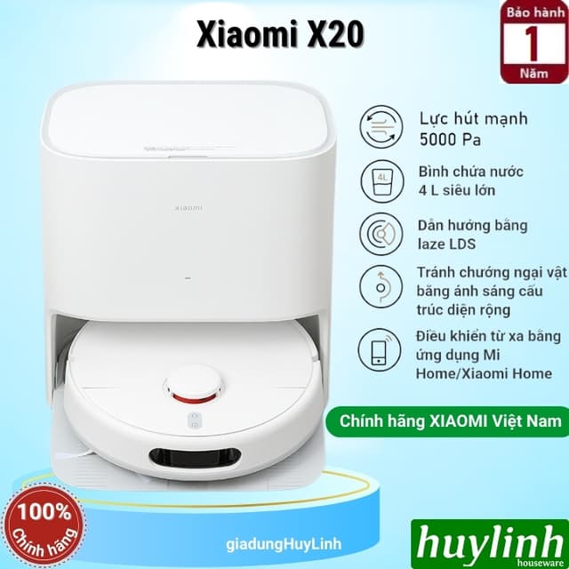 Robot hút bụi - lau nhà thông minh Xiaomi X20 - sử dụng app Mi Việt Nam - Bảo hành chính hãng tại VN - Ảnh 10