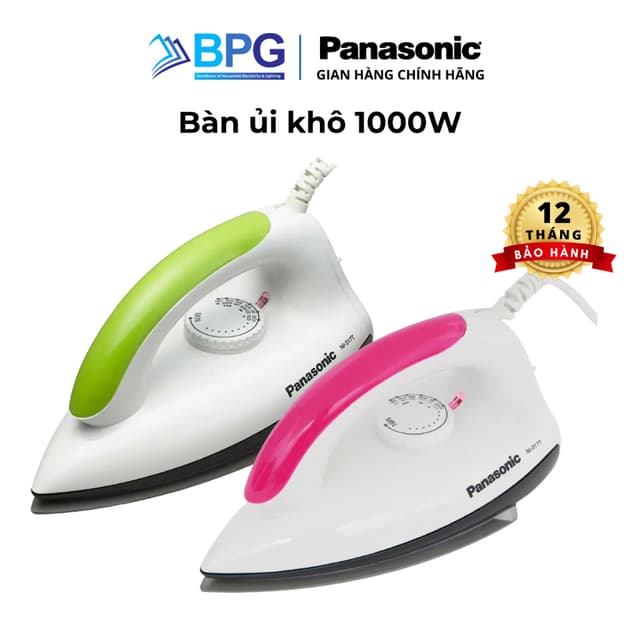 Bàn ủi khô Panasonic NI-317TVRA NI-317TXRA, công suất 1000W, mặt nhôm chống dính, chống xước - Ảnh 2