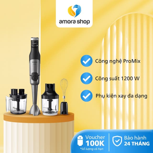 Máy Xay Sinh Tố Cầm Tay PHILIPS HR2685 /00, Công Suất 1200 W, Phụ Kiện Đa Năng, Bảo Hành 24 Tháng - Ảnh 2