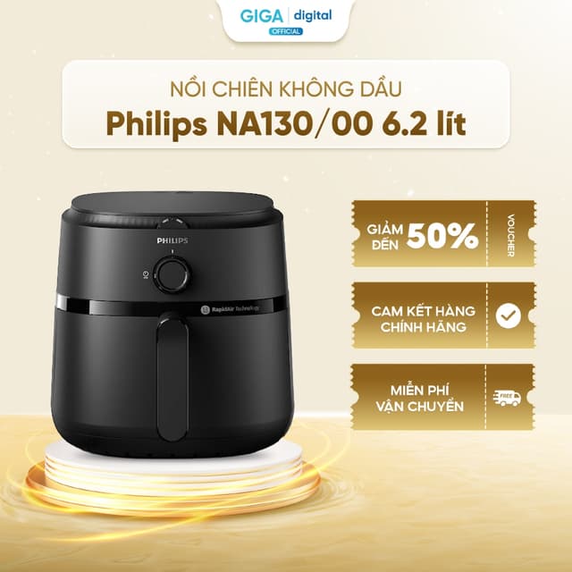 Nồi chiên không dầu Philips NA130/00 6.2 lít - Ảnh 12
