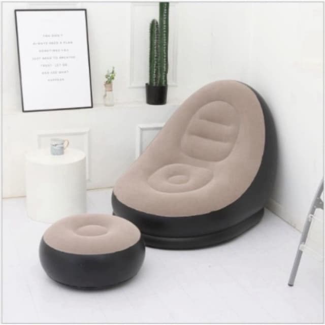 Ghế hơi Tựa Lưng,Ghế Bơm Hơi,sofa hơi Kiểu Dáng Hàn Quốc Bọc Nhung Mềm Mại - Ảnh 4