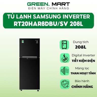 So sánh giá Tủ lạnh Samsung Inverter 208 lít RT20HAR8DBU/SV | Tủ lạnh 2 cánh bộ lọc than hoạt tính khử mùi rẻ nhất?