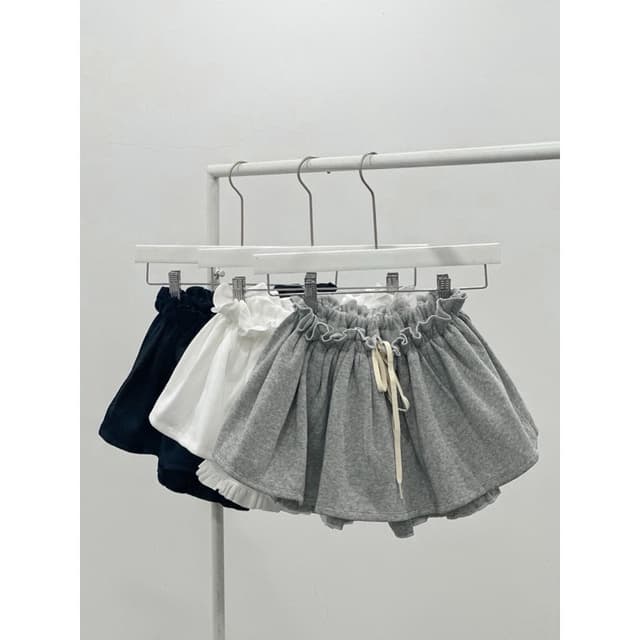 Chân váy tầng xoè vải nỉ phồng rút dây xinh xám đen trắng có quần trong VANISA CV0018 - Ảnh 5