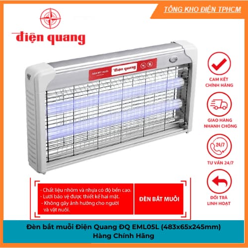 Đèn bắt muỗi Điện Quang ĐQ EML05L (483x65x245mm)- Hàng Chính Hãng - Ảnh 11