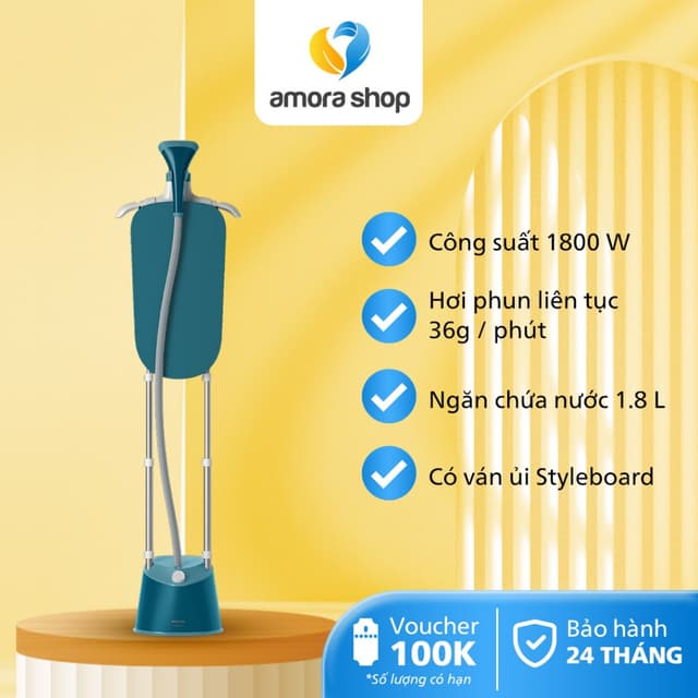 Bàn Ủi Hơi Nước Đứng PHILIPS STE1040 /20 - Công Suất 1800W - Có Tấm Ủi - Bảo Hành 24 Tháng - Ảnh 12
