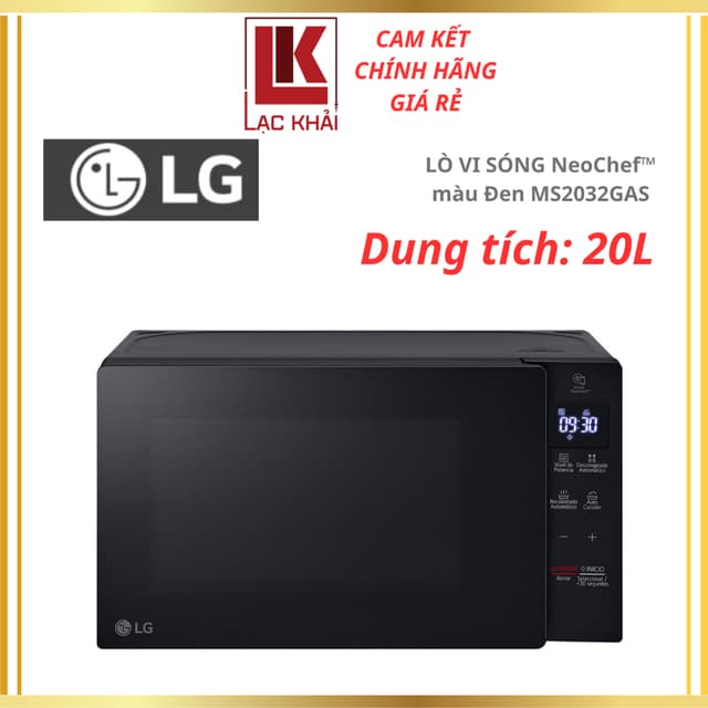Lò Vi Sóng LG NeoChef™ màu Đen MS2032GAS, 20 lít , công suất 700W, MODEL 2024 - Hàng chính hãng - Ảnh 2