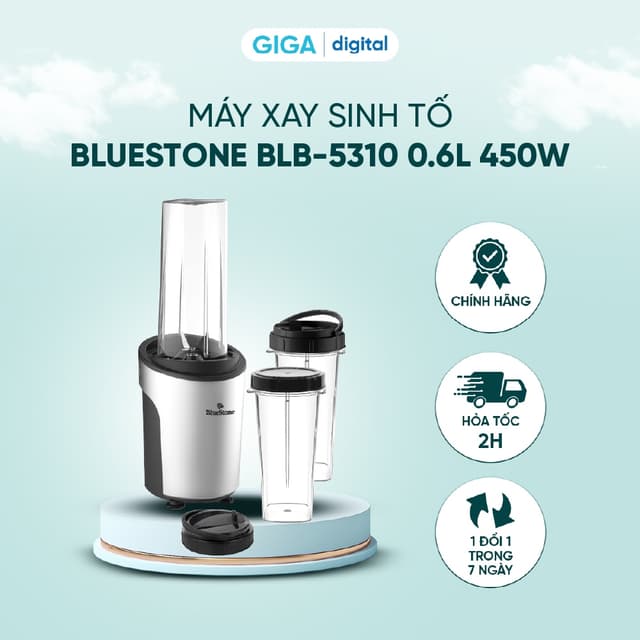 Máy Xay Sinh Tố BlueStone BLB-5310 0.6 Lít - 3 ly xay sinh tố kiêm bình nước dung tích 600 ml - Ảnh 3