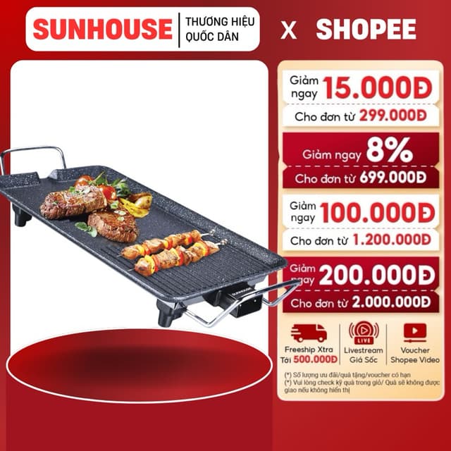 BẾP NƯỚNG ĐIỆN KHÔNG KHÓI SUNHOUSE SHD4607 - Bảo hành 12 tháng, Lỗi 1 đổi 1 - Ảnh 10