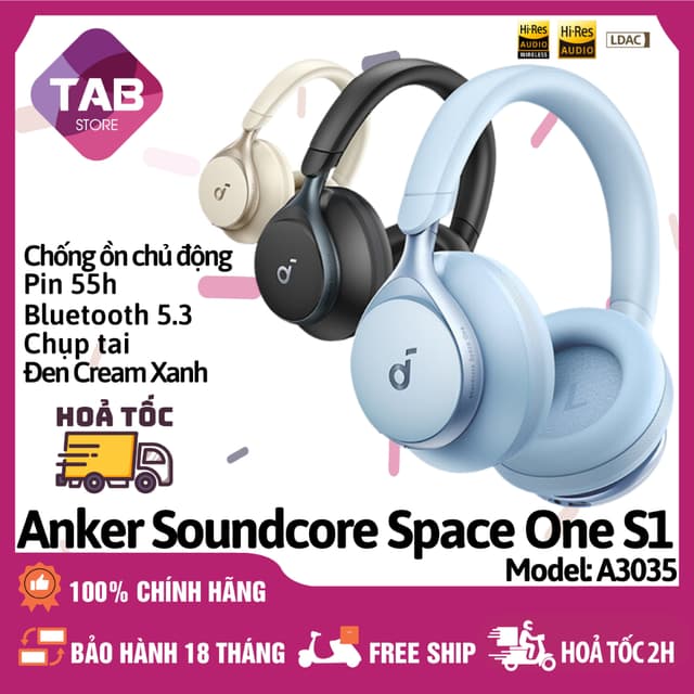 Tai Nghe Anker Soundcore Space One S1 Chụp Tai, Chống Ồn Chủ Động - A3035 (Bảo Hành 18T) - Ảnh 2
