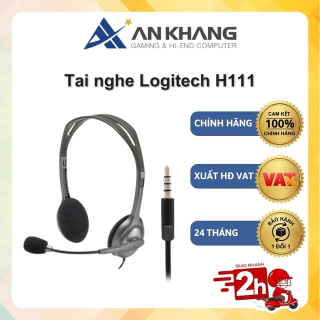 Tai nghe chụp tai Logitech H111 có dây 1 jack 3.5mm có mic chính hãng bảo hành 24 tháng - Ảnh 10