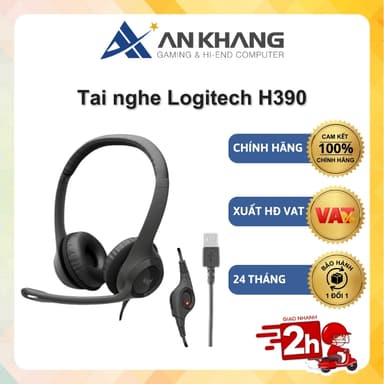 So sánh giá Tai nghe chụp tai Logitech H390 có dây có mic giảm ồn kết nối USB-A có đệm tai và quai đeo chính hãng bảo hành 24 tháng rẻ nhất?
