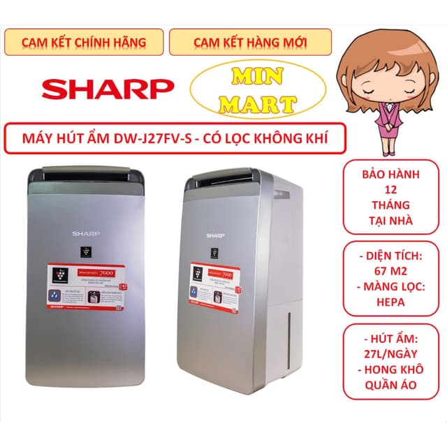 Lọc Không Khí Hút Ẩm Sharp: DW-E16FA-W & DW-J27FV-S | Hút Ẩm: DW-D12A-W & DW-D20A-W: Cam Kết Chính Hãng, Hàng Mới 100% - Ảnh 9