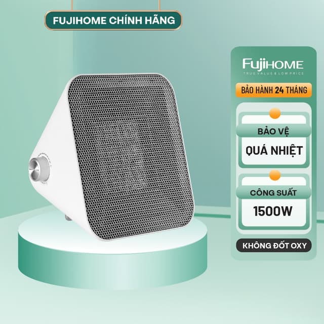 Quạt sưởi gốm mini để bàn nhập khẩu FUJIHOME FH1100 -Tiết kiệm điện- làm ấm nhanh -Bảo hành 24 tháng - Ảnh 2