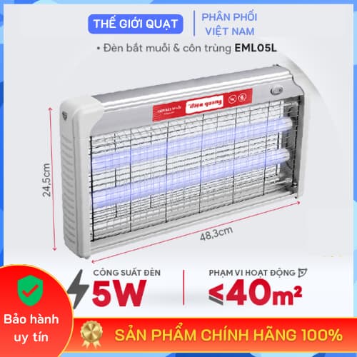 [HỎA TỐC] Đèn bắt muỗi Điện Quang ĐQ EML05L (485 x 65 x 250mm) - Hàng chính hãng - Ảnh 8