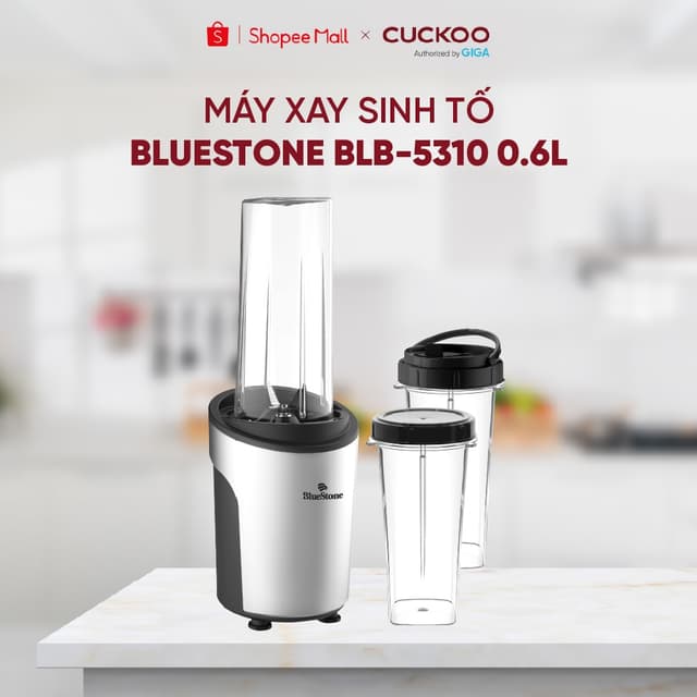 Máy Xay Sinh Tố BlueStone BLB-5310 0.6 Lít - 3 ly xay sinh tố kiêm bình nước dung tích 600 ml - Ảnh 5