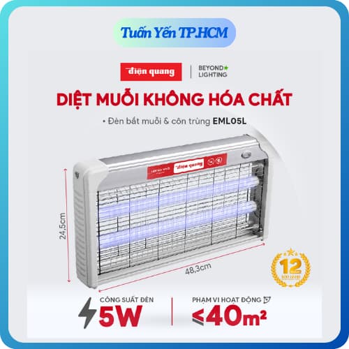 [Hỏa Tốc] Đèn bắt muỗi Điện Quang ĐQ EML05L (483x65x245mm) - Hàng Chính hãng - Ảnh 11