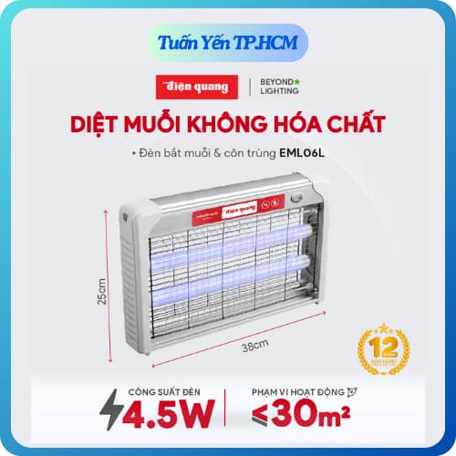 Đèn bắt muỗi Điện Quang ĐQ EML06L, EML05L, EML04L - Hàng Chính Hãng - Có Bảo Hành - Ảnh 9