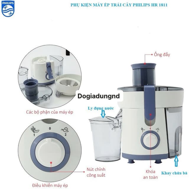 [Phụ kiện] - Máy ép trái cây Philips HR1811 - Ảnh 8