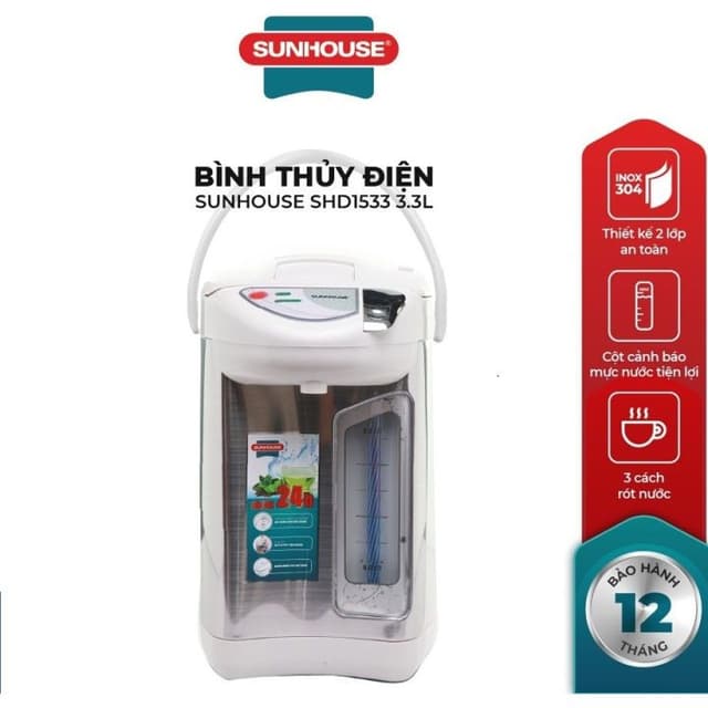 Bình thủy điện SUNHOUSE SHD1533 (3.3 lít) - SH1530 (3 lít) HÀNG CHÍNH HÃNG - Ảnh 12