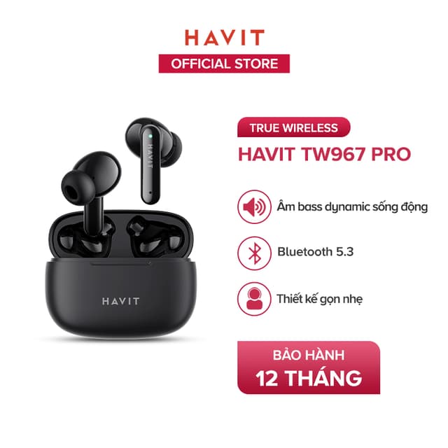 Tai Nghe True Wireless HAVIT TW967 Pro Bluetooth 5.3, Thiết Kế Gọn Nhẹ, Nghe Đến 5H -Hàng Chính Hãng - Ảnh 8