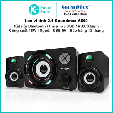 So sánh giá Loa Vi Tính 2.1 SoundMax A600 / A700 | 16W , kết nối Bluetooth/AUX/USB/Thẻ | Nguồn USB 5V | Bảo hành 1 năm rẻ nhất?