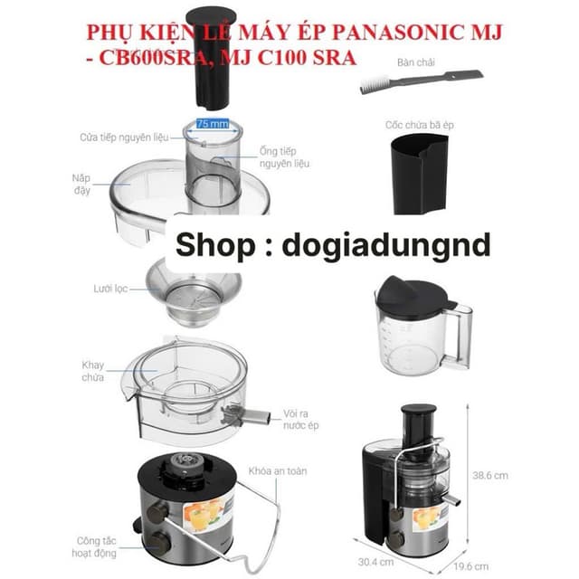 Nắp che, nắp đậy Máy ép trái cây Panasonic MJ-CB600SRA, MJ - CB100SRA - Ảnh 5