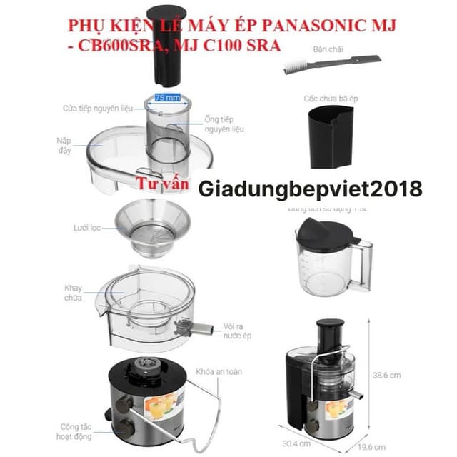 Phụ kiện Máy ép trái cây Panasonic MJ-CB600SRA , MJ - CB100SRA - Ảnh 8