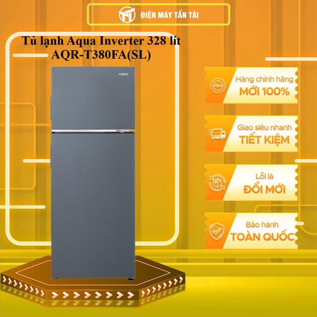 [TẤN TÀI LĐ 0Đ] AQR-T380FA(SL) - Tủ Lạnh Aqua Inverter 328 Lít AQR-T380FA(SL) - BH chính hãng - Giao miễn phí HCM - Ảnh 7