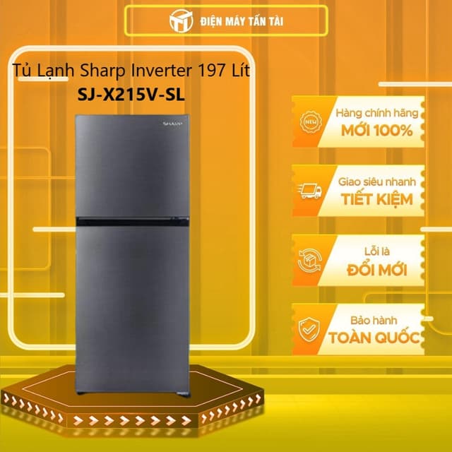 SJ-X215V-SL / SJ-X215V-DG - Tủ Lạnh Sharp Inverter 197 Lít SJ-X215V-SL - GIAO TOÀN QUỐC - Ảnh 10