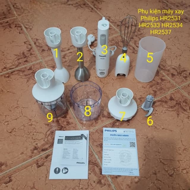 Phụ kiện máy xay cầm tay Philips HR2531 HR2533 HR2534 HR2537 - hàng chính hãng tách bộ - Ảnh 10