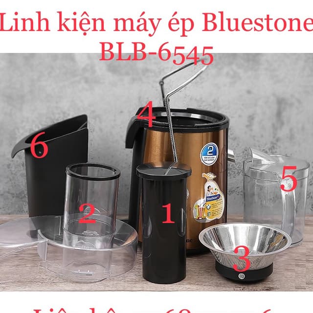 Phụ Kiện Linh Kiện máy ép trái cây Bluestone JEB-6545 Nắp máy ép, Dao ép, Khay chứa nước ép Thanh nhấn Hàng Chính Hãng - Ảnh 12