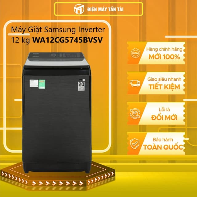 WA12CG5745BVSV - Máy Giặt Samsung Inverter 12 kg WA12CG5745BVSV - GIAO TOÀN QUỐC - Ảnh 7