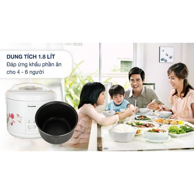 Nồi cơm nắp gài Panasonic 1.8 lít SR-MVN18FRAX, công suất 700W, hàng chính hãng. - Ảnh 2