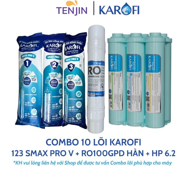Combo 10 Lõi Lọc Karofi Model KAQ-X16 Sử Dụng 123 Smax Pro V, Màng RO 100GPD Purifim Hàn Và Bộ Hiệu Suất Cao Smax HP 6.2 - Ảnh 12