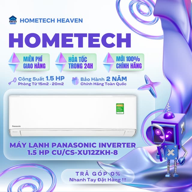 [MIỄN PHÍ GIAO HÀNG] XU12ZKH-8 - Máy Lạnh Panasonic Inverter 1.5 HP CU/CS-XU12ZKH-8 - Hàng Chính Hãng, Mới 100% - Ảnh 11