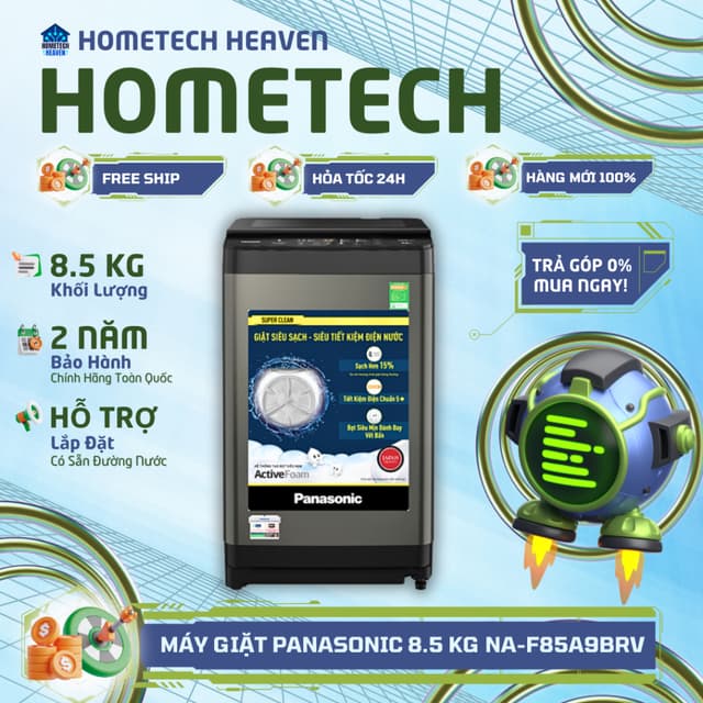[GIAO LẮP MIỄN PHÍ] NA-F85A9BRV - Máy giặt Panasonic 8.5 Kg NA-F85A9BRV - Hàng Chính Hãng, Mới 100% - Ảnh 6