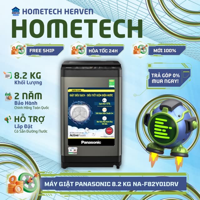 [GIAO LẮP MIỄN PHÍ] NA-F82Y01DRV - Máy Giặt Panasonic 8.2 KG NA-F82Y01DRV - Hàng Chính Hãng, Mới 100% - Ảnh 1