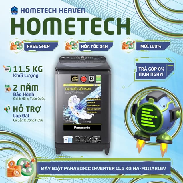 [GIAO LẮP MIỄN PHÍ] NA-FD11AR1BV - Máy giặt Panasonic Inverter 11.5 Kg NA-FD11AR1BV - Hàng Chính Hãng, Mới 100% - Ảnh 10