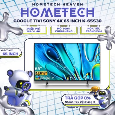 So sánh giá [GIAO LẮP MIỄN PHÍ] K-65S30 - Google Tivi LED Sony 4K 65 inch K-65S30 - Hàng Chính Hãng, Mới 100% rẻ nhất?